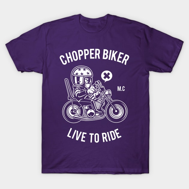 On the road with my chopper T-Shirt by Superfunky
